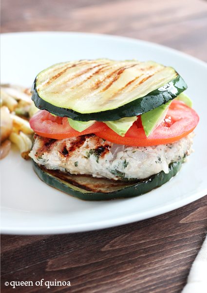 BBQ Chicken and Zucchini “Burger”