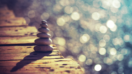 Calm and peaceful tower of rocks